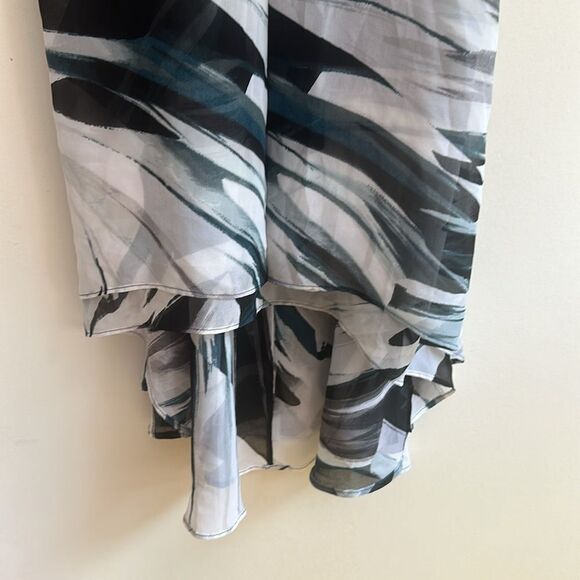 White House Black Market Black Blue Layered Spaghetti Strap Dress Size 6 - Picture 2 of 8